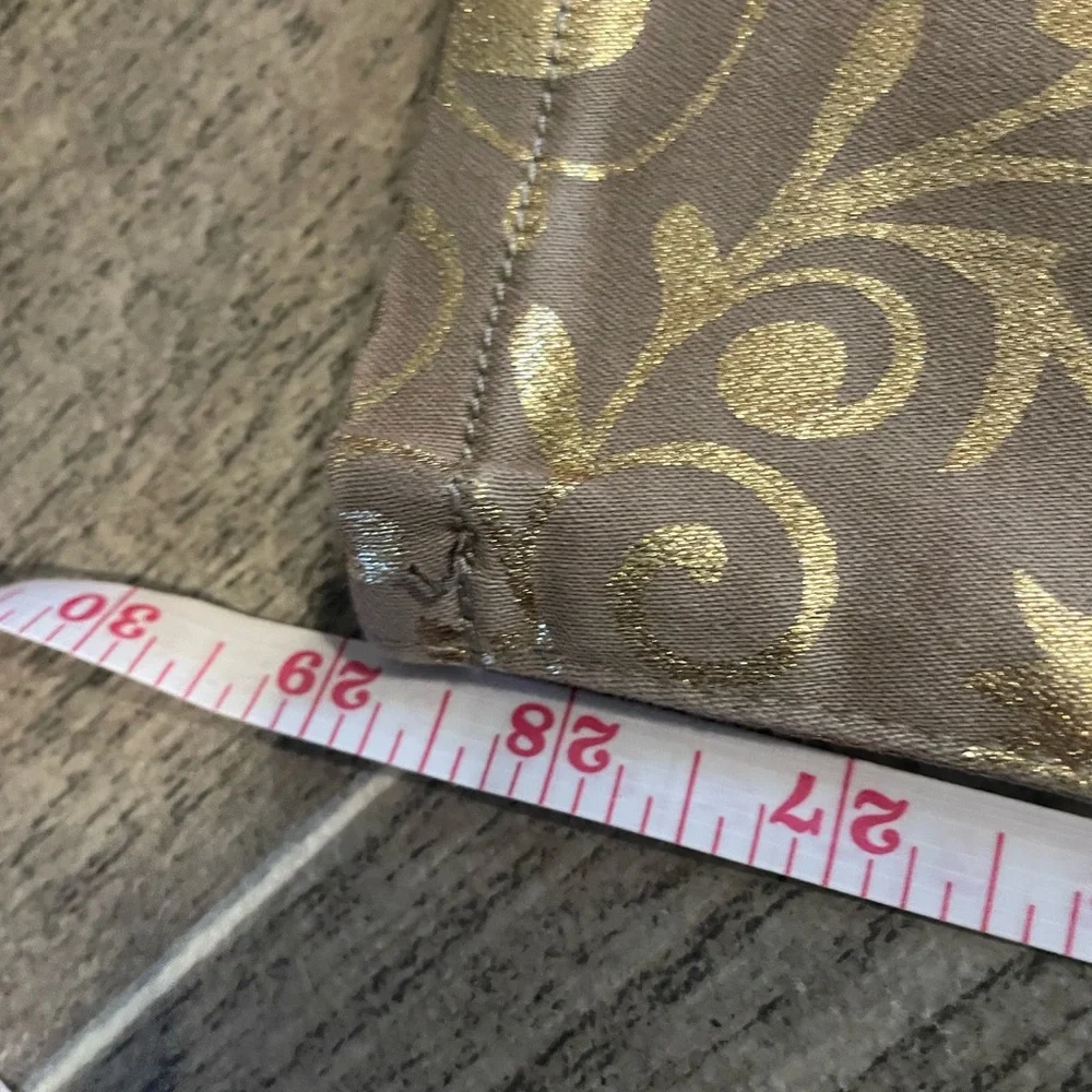NWOT VENUS Gold and Brown Patterned Pants - Picture 2 of 4